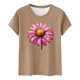 thumbnail image 4 of Camiseta de Manga Corta de Verano para Mujeres con Estampado Casual de Moda con Cuello Redondo, 4 of 8