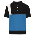 thumbnail image 4 of Juebong White Men's Trendy Knit Golf Shirts Slim Fit Colorblock Hawaiian Casual Plaid Polo Shirts Vacation Tennis Shirts, XX-Large, Black, 4 of 8