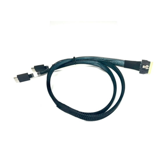 ‌SlimSAS 8i S‌FF-8654 to 2 X Oculink 4i Cable - 60 CM