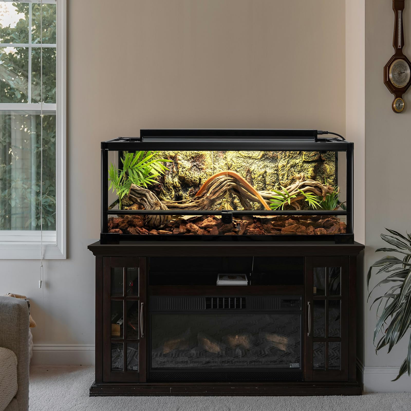 ECOSUB Tempered Glass Reptile Tank, 30" x 12" x 12" with Top Screen Ventilation & Water-Holding Bottom 20 Gallon