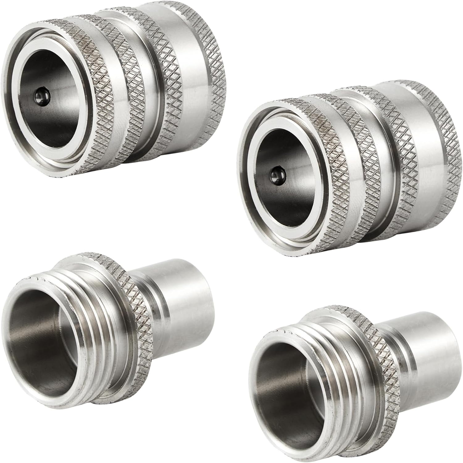 HRTGFD-Garden Hose Quick Connect, Stainless Steel Water Hose Fitting, Quick Release Hose Connector, 3/4 Inch GHT