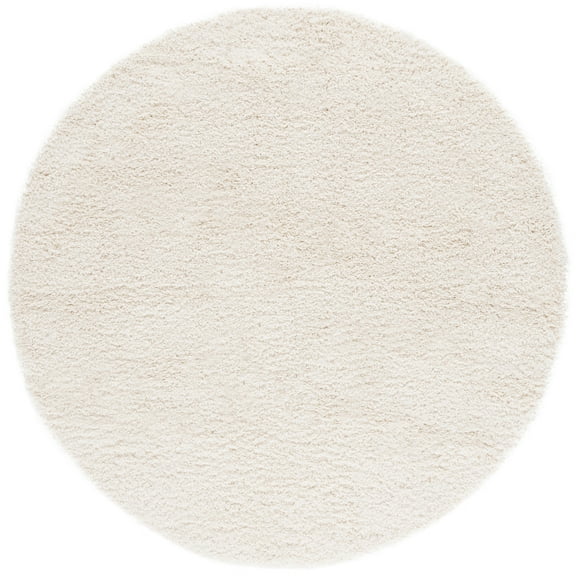 SAFAVIEH California Plush Solid Shag Area Rug, Ivory, 4' x 4' Round