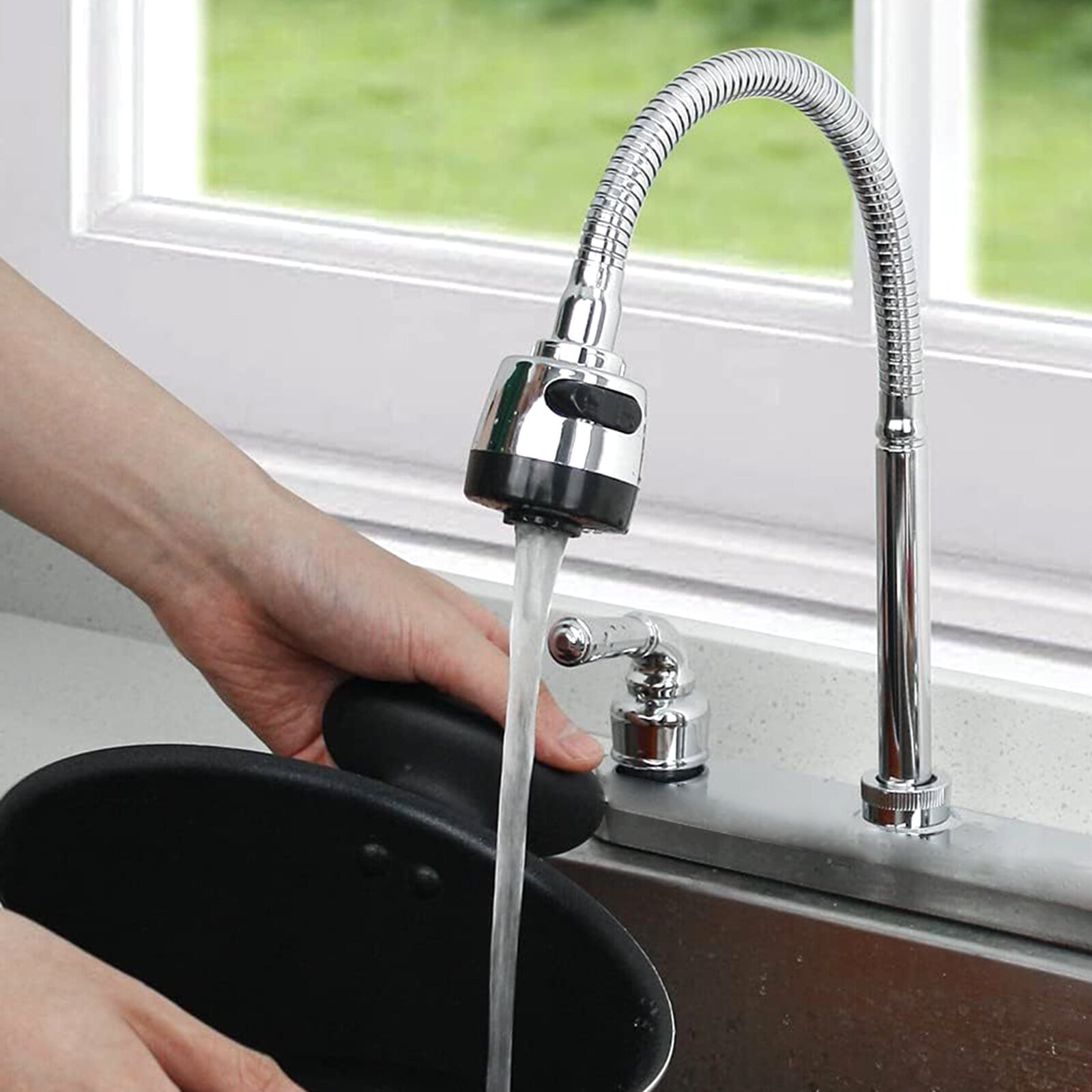 RV Faucet Replacement, RV Kitchen Sink Faucet with 360 Degree Rotatable Sprayer Flexible Spout, RV Bathroom Faucet Set for Campers, RVs, Motorhomes, Travel Trailers