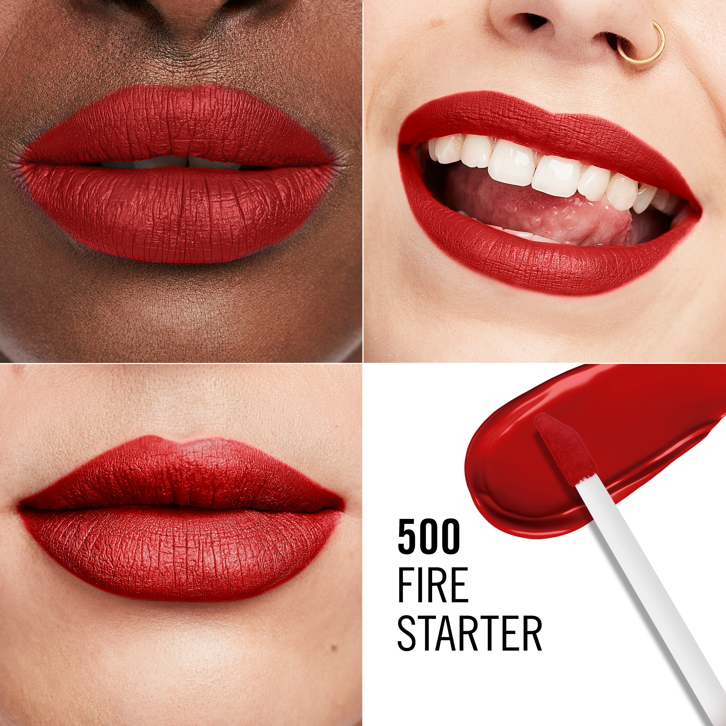 RIMMEL Lasting Mega Matte Liquid Lipstick, 500 Fire Starter, 0.25 fl oz