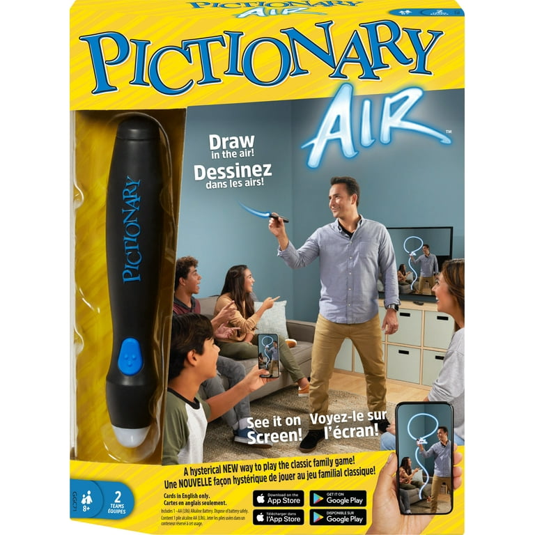 Pictionary Air Family Drawing Game with Light Pen and Clue Cards for Game  Night - Walmart.com