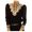 Black, variant on Womens Tunic Tops Lace Color Long Fashion Sleeve Hollow Solid Womens Rugby Shirt,White,S