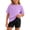 Purple, variant on Cethrio Girls Outfit Sets Short Sleeve, Summer Solid Color 2 Piece T-shirts and Shorts Sets Hot Pink Size 6