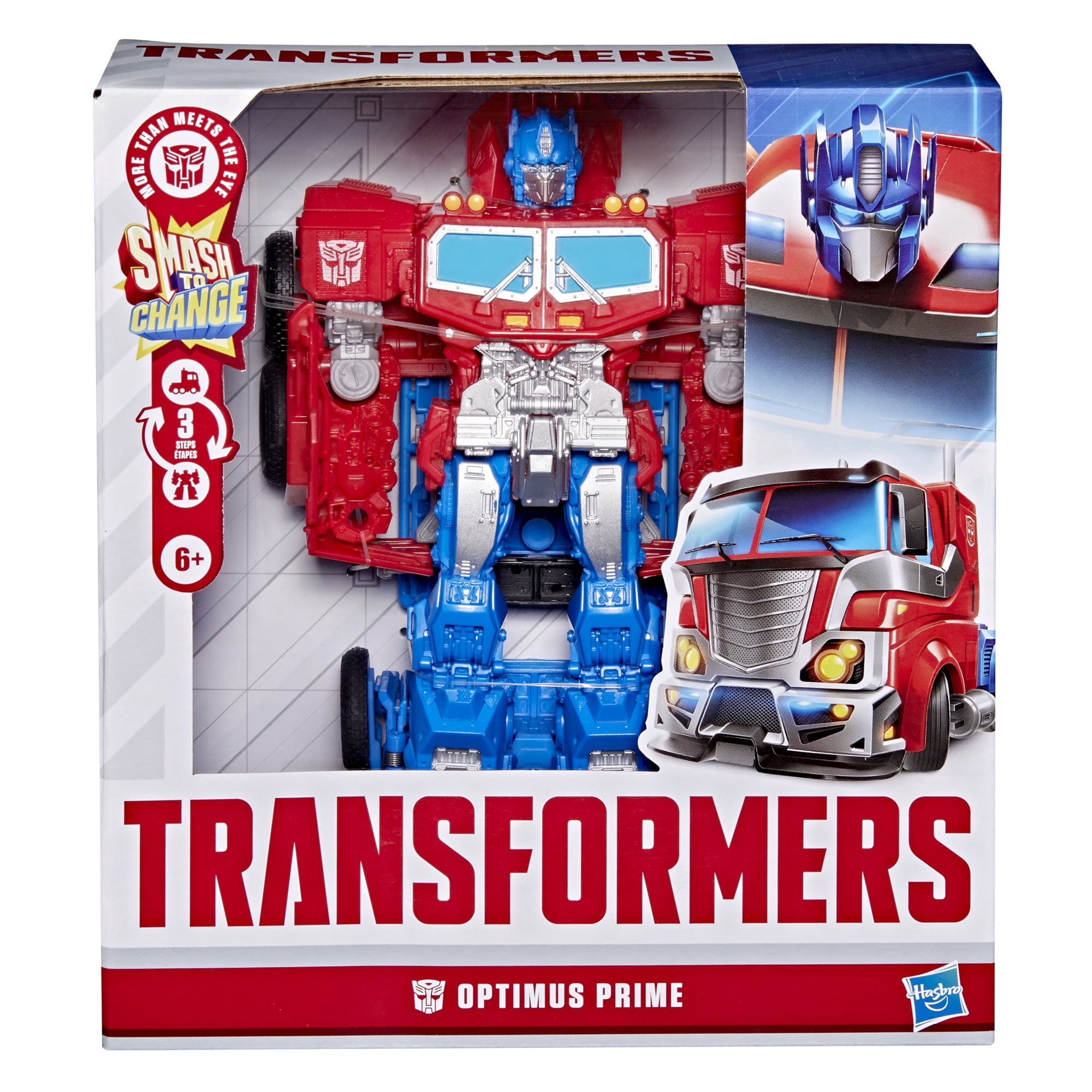 Transformers Toys Smash Changers Optimus Prime Action Figure, 6+