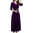 thumbnail image 4 of Retro 50s 60s Rockabilly Evening Party Dress for Women Velvet Ball Gown Formal Dresses Floral Graphic Wedding Bridesmaid Charming Dress, 4 of 4