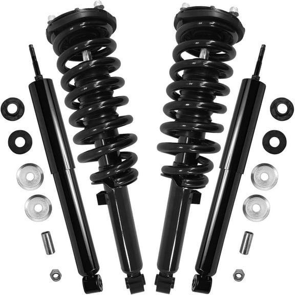 Detroit Axle - Front Struts Rear Shocks for 2007 2008 2009 Kia Sorento, 2 Complete Struts with Coil Spring Assembly 2 Shock Absorbers Replacement Suspension Kit