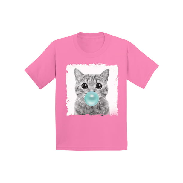 Awkward Styles Cat Blowing Blue Gum Shirt Cat Lovers Lovely Gifts for ...