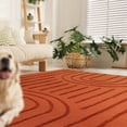 thumbnail image 2 of SUNDEREY Modern Rainbow Area Rug,5'x8' Washable Bedroom Rugs,Boho Terracotta Woven Floor Carpet With Tassel, Modern Farmhouse Tufted Rug For Living Dining Room Kitchen Entryway Bathroom,Red, 2 of 7