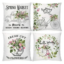 VerPetridure 2021 Spring Pillow Covers Decorative Throw Pillow Covers Set of 4 Floral