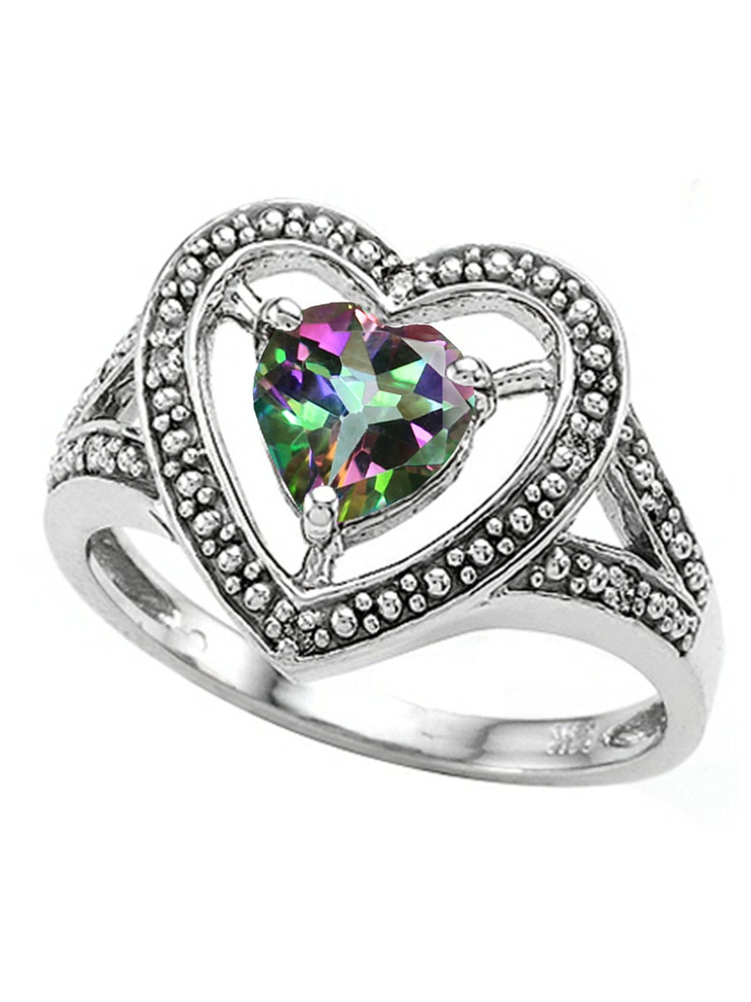 Rainbow mystic topaz heart gem 6mm