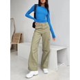 thumbnail image 4 of ORUYROP T-Shirts à Manches Longues pour Femmes Mode Automne 2023 Crop Tops Basiques Ajustés Y2K, 4 of 5