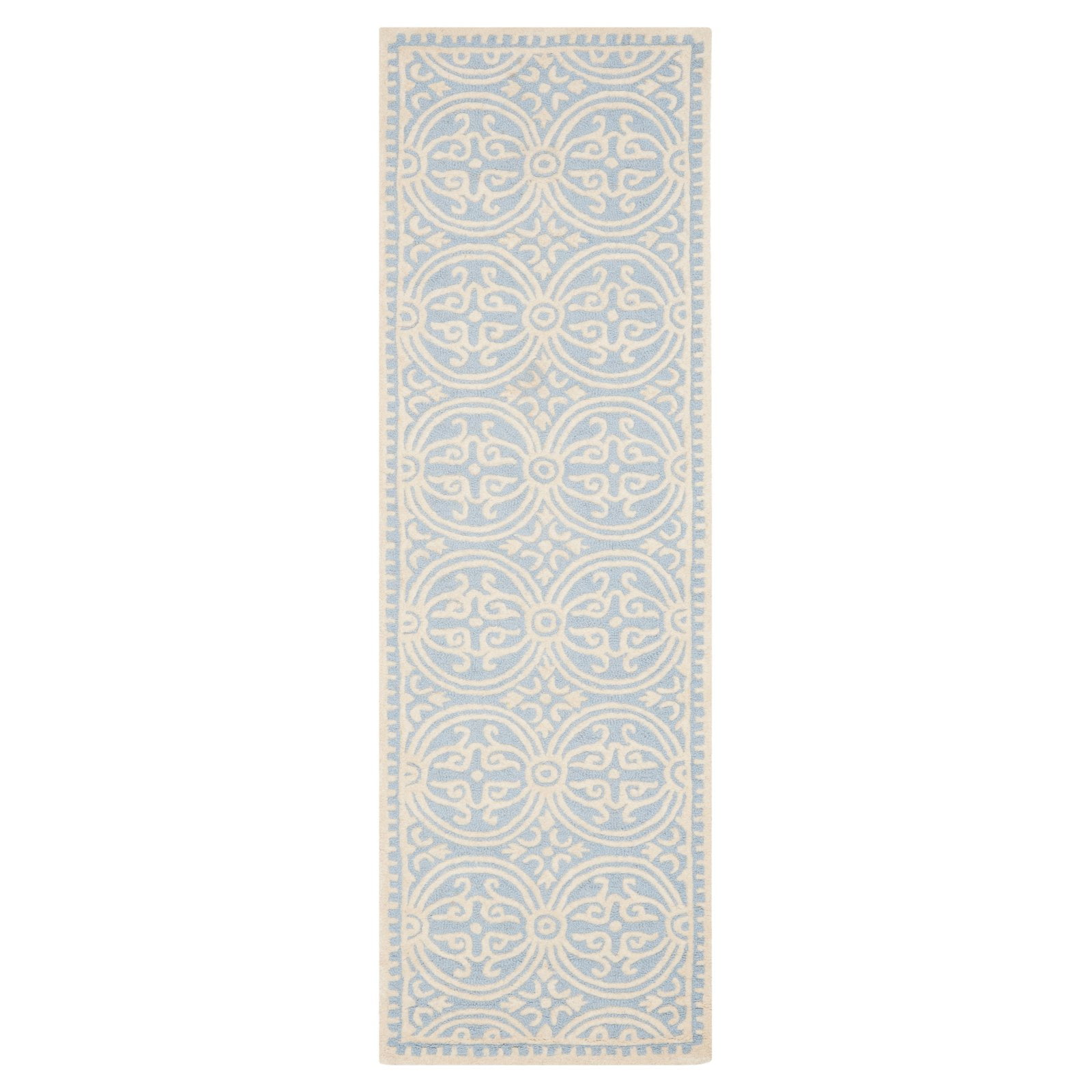 SAFAVIEH Cambridge Leslie Geometric Wool Area Rug, Lavender/Ivory, 8' x 8' Round