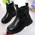 thumbnail image 7 of Lutiedan Girls Ankle Boots with Side Zipper Comfort Slip-Resistant Shoes Bow Decor Princess Boots for Toddler Little Big Kids,Black,27, 7 of 7