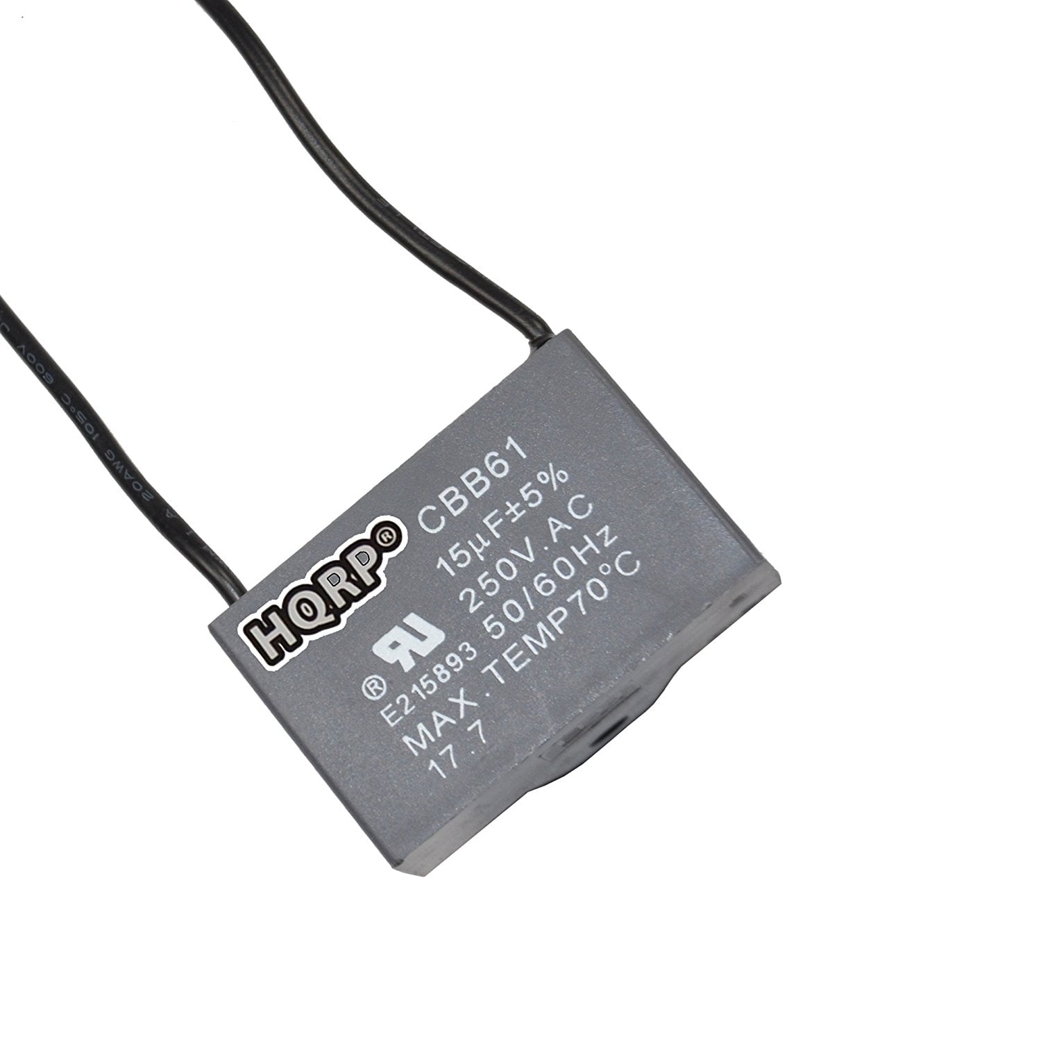 HQRP Capacitor for Harbor Breeze Ceiling Fan 15uf 2Wire