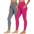 thumbnail image 2 of Aueoeo 2 Pack High Waisted Leggings for Women Soft Athletic Yoga Pants for Running Yoga Workout Reg, 2 of 8