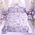 thumbnail image 2 of Feelyou Purple Princess Bow-tie Twin Comforter Sets, Swan Floral Bedding Set, 2-Piece, 2 of 8