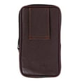 thumbnail image 2 of Bolso Estuche para teléfono de negocios para hombres Estuche de cuero con cremallera en la cintura (marrón oscuro), 2 of 8