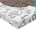 thumbnail image 2 of Ambesonne Modern Fitted Sheet, Music Logic Brain Art, Queen Size, White Teal Umber, 2 of 3