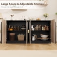 thumbnail image 4 of Qinaqin Mid-Century Moderno Buffet Gabinete con Arched Fluted cm de Profundidadoors Ajustable Shelves Sideboard Credenza, 4 of 7