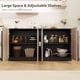 thumbnail image 4 of Mid-Century Moderno Buffet Gabinete con Arched Fluted cm de Profundidadoors Ajustable Shelves Sideboard Credenza, 4 of 7