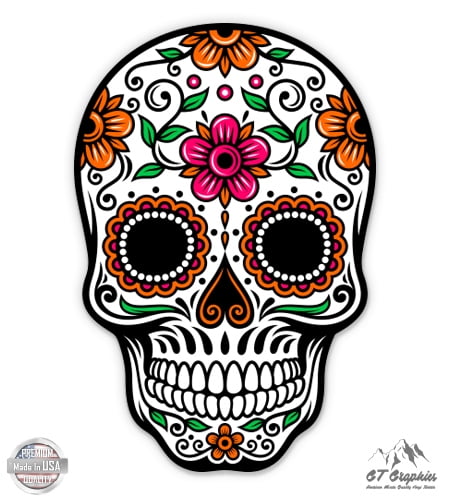 Wall Art Vinyl Stickers Colourful Decals Decorative Skulls Pack of 14 