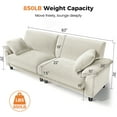 thumbnail image 6 of Patbrela 83" Corduroy Sofa, Loveseat Sofa with Extra Deep Seat Couches, Comfy Upholstered Couch for Living Room, No Assembly with 2 Pillows, Beige, 6 of 9
