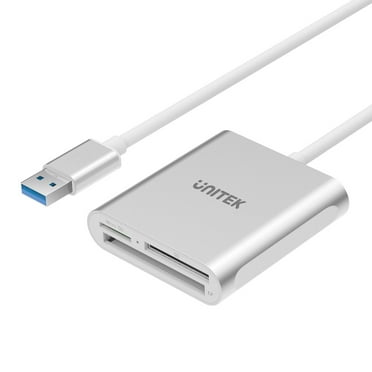 UNITEK USB Card Reader, Type A USB 3.0 SD Micro SD CF Card Adapter Supports Flash Memory Card, Aluminum