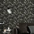 thumbnail image 3 of (4 pack) Abyssaly Floral Wallpaper Peel and Stick Wallpaper 17.3"x118" Black Flower Contact Paper Thicken Waterproof Leaf Self Adhesive Removable Vintage Wall Paper Vinyl Roll for Home Wall Shelf Countertop, 3 of 10