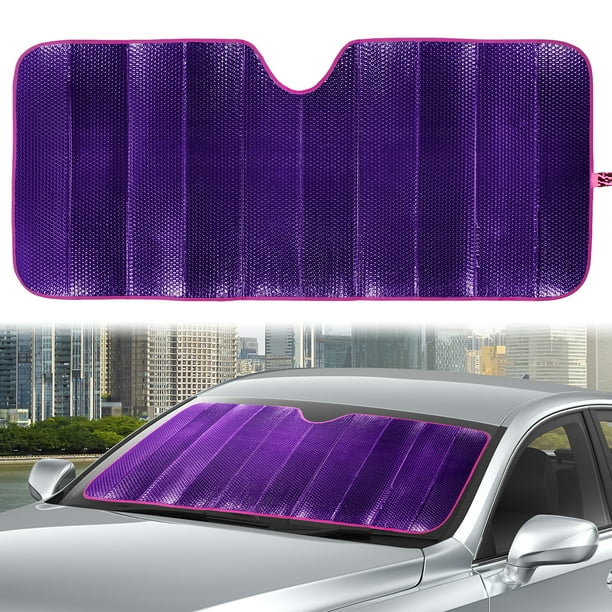 AutoDrive Purple Color Accordion Sun Shade, 63'' x 28.5'', Universal