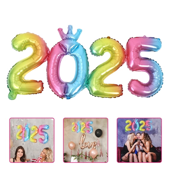 Niceauty Multi Color 2025 New Year Party Balloon Aluminum Foil Balloons for Festive Decor