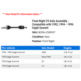 thumbnail image 2 of Front Right CV Axle Assembly - Compatible with 1992, 1994 - 1996 Eagle Summit 1995, 2 of 2