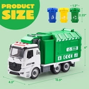 Joyfy Recycling Garbage Truck Toy for Boys, Assembly Friction Powered Side-Dump Garbage Toy with Light and Sounds, Toy Truck Christmas Girthday Gift for Boy Age 4 5 Years Old