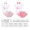 thumbnail image 5 of IBTOM CASTLE Baby Girls 1st Birthday Outfit Bowknot Mermaid Watermelon Strawberry Romper + Ruffled Short Pants + Headband Summer Clothes Set, 3-Piece 6-12 Months Ice Cream, 5 of 8