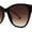 Black Flower Brown, variant on Timeless Classic Slick Oversize Cat Eye Mod Chic Plastic Sunglasses Black Beige Smoke