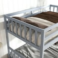 thumbnail image 2 of [Luckynote]Twin Over Twin Rubber Wood Bunk Bed with 2 Drawers, Convertible into 2 Twin Beds, Twin Size Bunk Bed with Ladder and Safety Guardrails ,Grey, 2 of 10