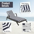 thumbnail image 3 of SDJPOI Outdoor Chaise Lounge Cushions, 72×21×3in Patio Chair Cushion for Pool Beach（Navy White）, 3 of 6