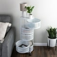 thumbnail image 5 of Home-Complete 5 Tier Kitchen Storage Rolling Cart with Wheels (White), 5 of 6