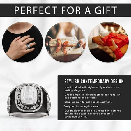 Keepsake Personalized Men's Square Class Ring for High School and College