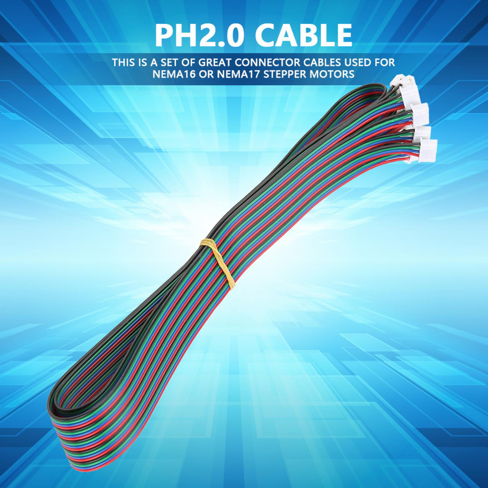 5pcs PH2.0-XH2.54 Female-Female Nema16 Nema17 Stepper Motor Cable Connector 1m 
