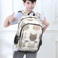 thumbnail image 6 of FORMRS Unisex School Backpack 17" Student Travel Bag with Laptop Compartment, Light Gray Cat Pattern, 6 of 7