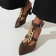 thumbnail image 5 of Sandalias de punta estrecha informales con correas en los tobillos a la moda de verano para mujer, zapatos de tacón alto con cadena Wmkox8yii  hfjk3342, 5 of 5