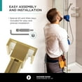 thumbnail image 2 of Fine Fixtures Frameless Shower Glass Door - Clear Double Sliding Shower Door with Tempered Glass - Shower Glass Panel Bathroom Door, Hardware Complete Kit 60" W x 80" D in Satin Brass Finish, 2 of 11