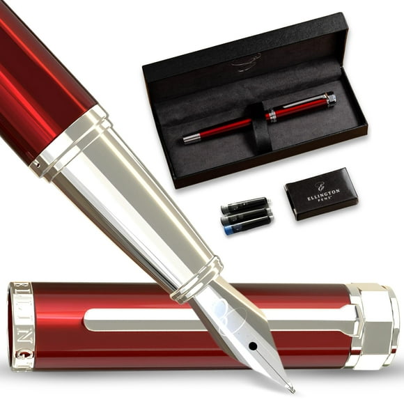 Juego de pluma estilográfica Ellington Pens Scarlet Slate con punta fina