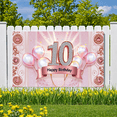 thumbnail image 6 of Elegant Design Birthday Banner 10th Birthday Pink Balloon Celebration Backdrop for Kids Party Event Decoration Anniversary, 6 of 8