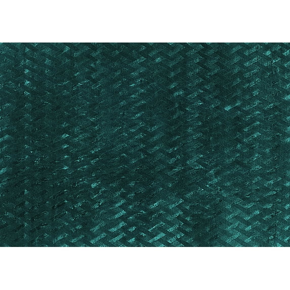 Ahgly Company Machine Washable Indoor Rectangle Oriental Turquoise Blue Industrial Area Rugs, 5' x 7'
