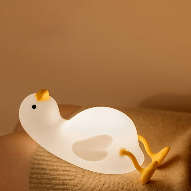 Luz nocturna de silicona Lámpara de escritorio con forma de pato de 3 engranajes 900 mAh Decoración de fiesta en el hogar (A) Wdftyju Para estrenar